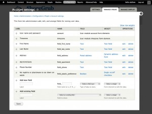 Drupal User Manage Fields